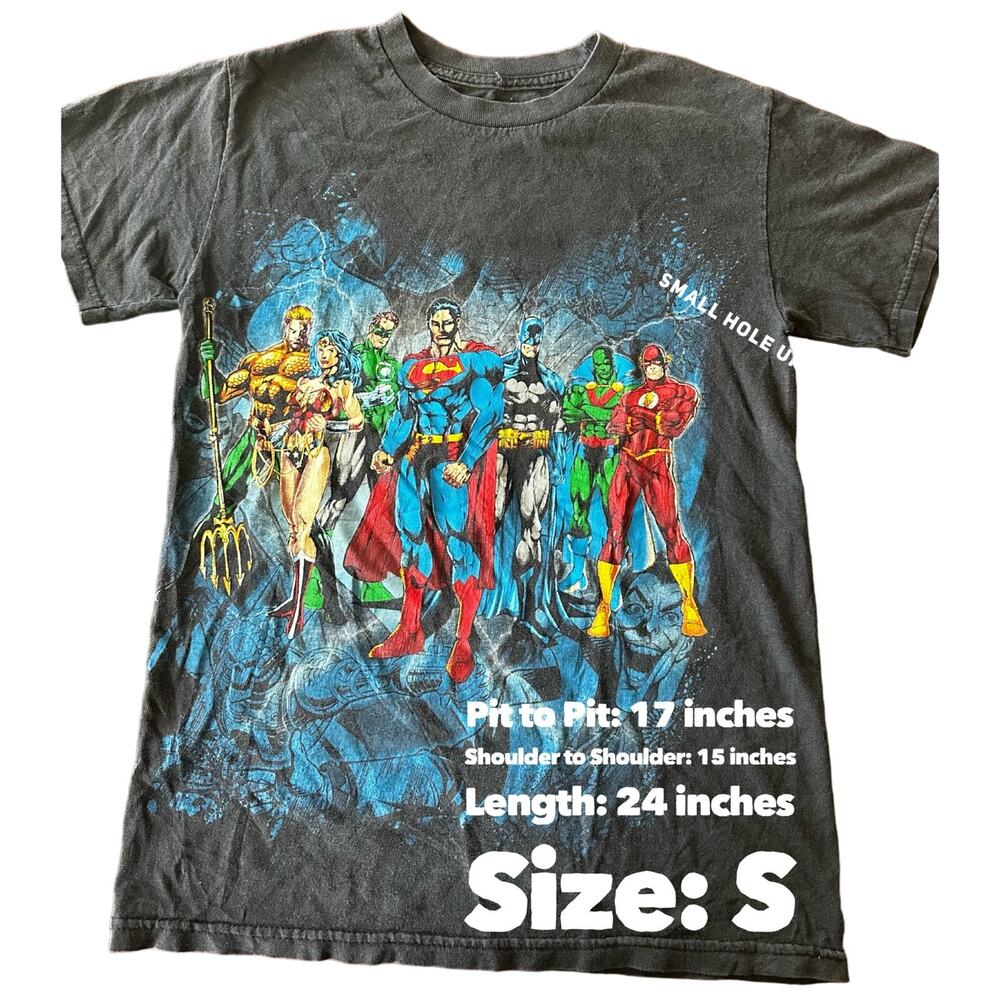 Vintage Justice League DC Comics Graphic Tee‎ SZ small - Picture 2 of 4